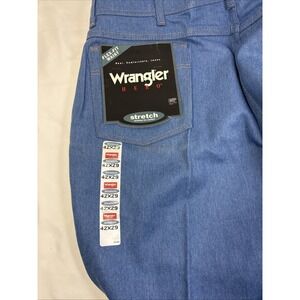 VTG Men's Wrangler Hero Jeans  Light Blue Denim Stretch 42x29 Flex Fit Waist